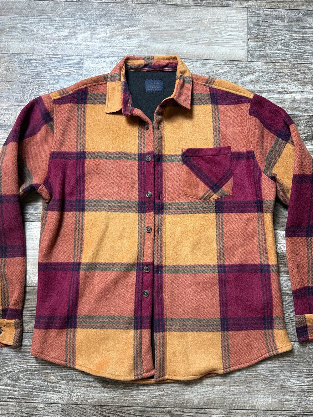 Nomad Craft + Flow Men's Plaid Fleece Lined Shirt Jacket , XL